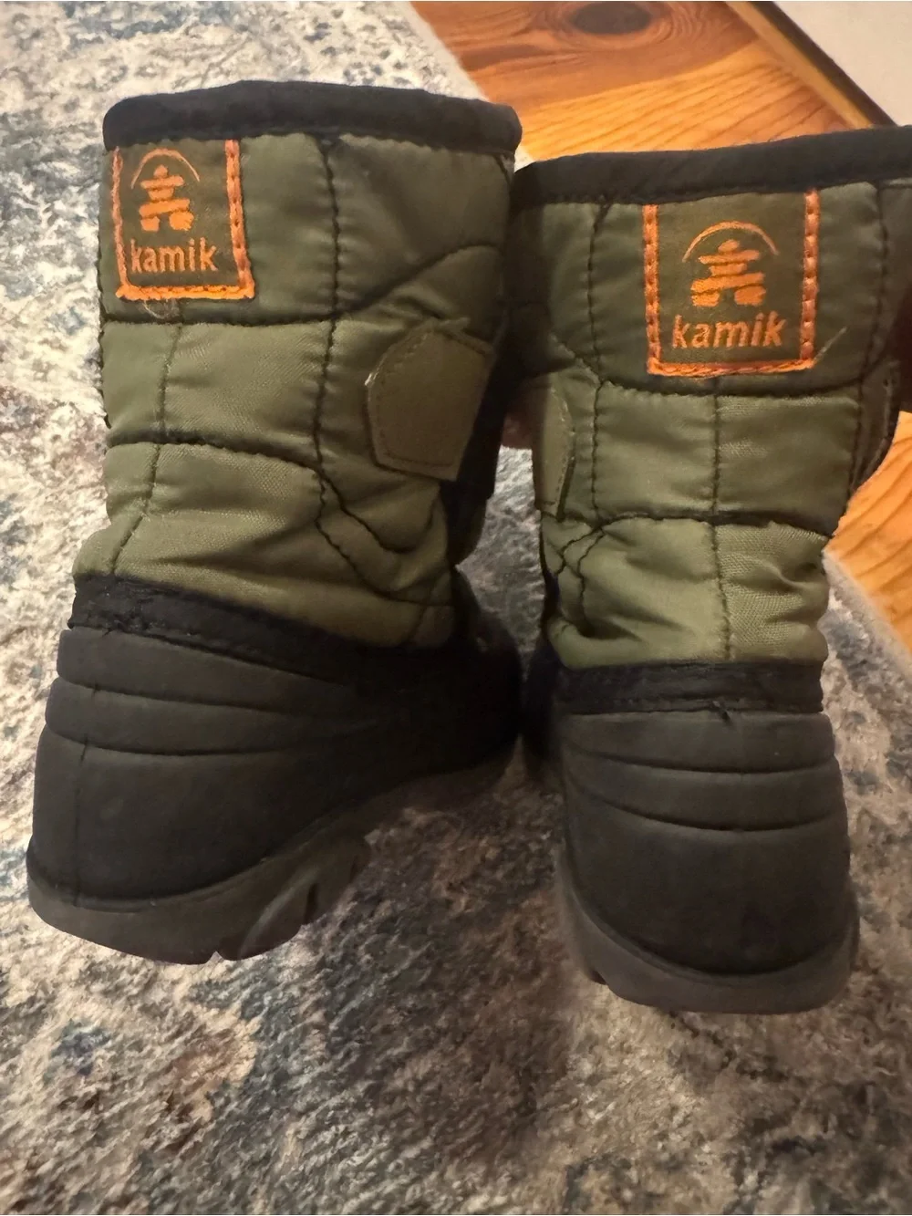 Kamik Snowbug 5 Snow Boots Olive Green and Black Kids Snow Boots toddler size 7